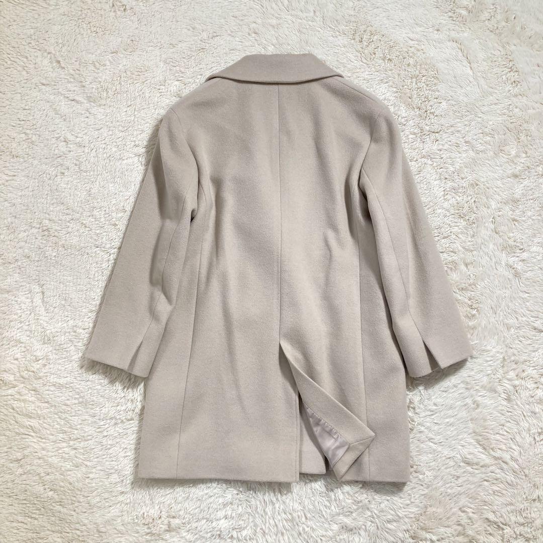 美品 23区 チェスターコート ミドル ラムウール アンゴラ ベージュ sintjansvereringkachtem.be