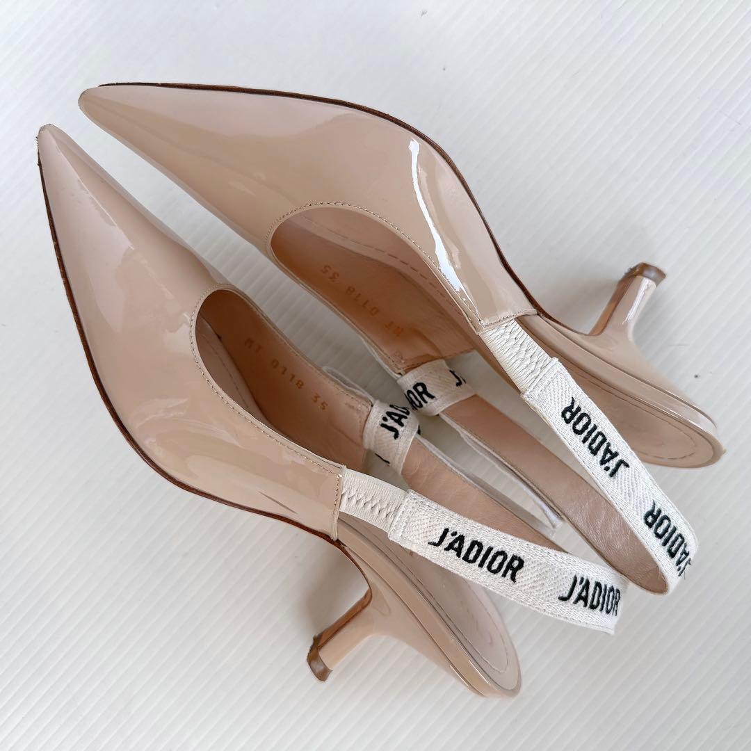 DIOR ディオール　スリングバック　ミュール　パンプス　サンダル　刺繍ロゴ入り