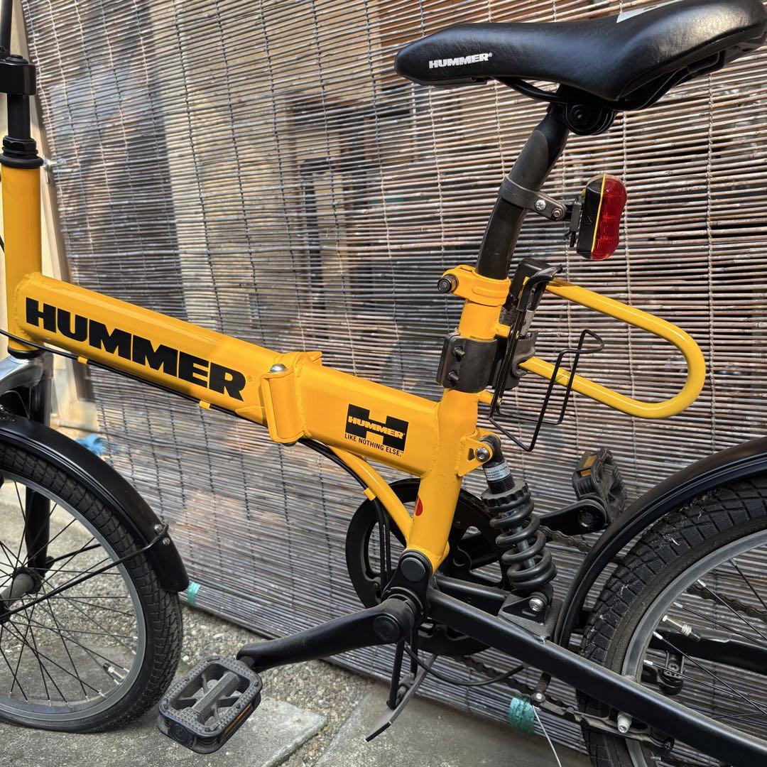 【引き取り希望】HUMMER 折りたたみ自転車 イエロー HUMMER 折りたたみ自転車 イエロー カスタム 20インチ 引取り