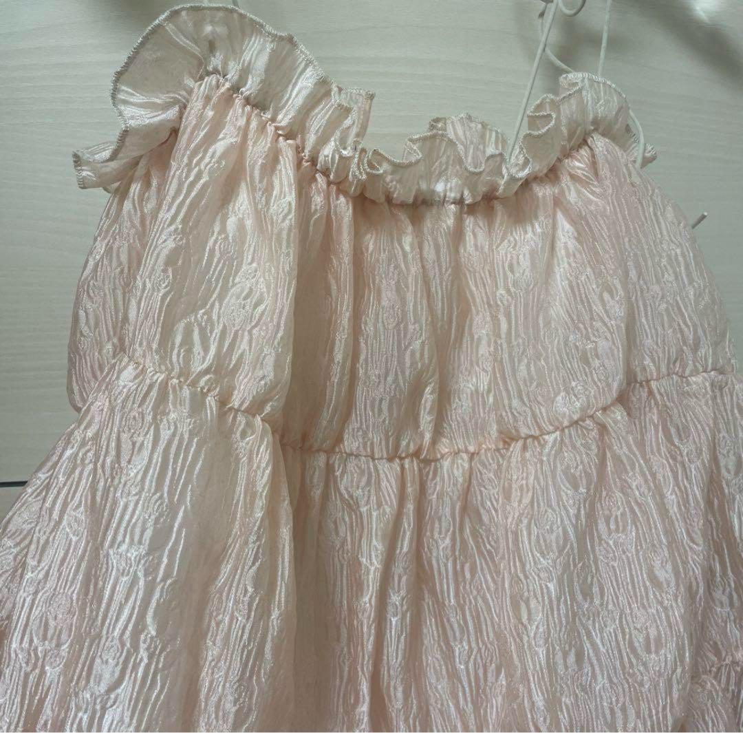 Back ribbon jacquard cami one-piece - メルカリ
