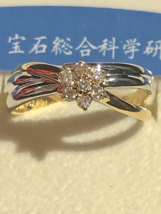 Pt900＆K18 ダイヤモンド 0.14CT リング