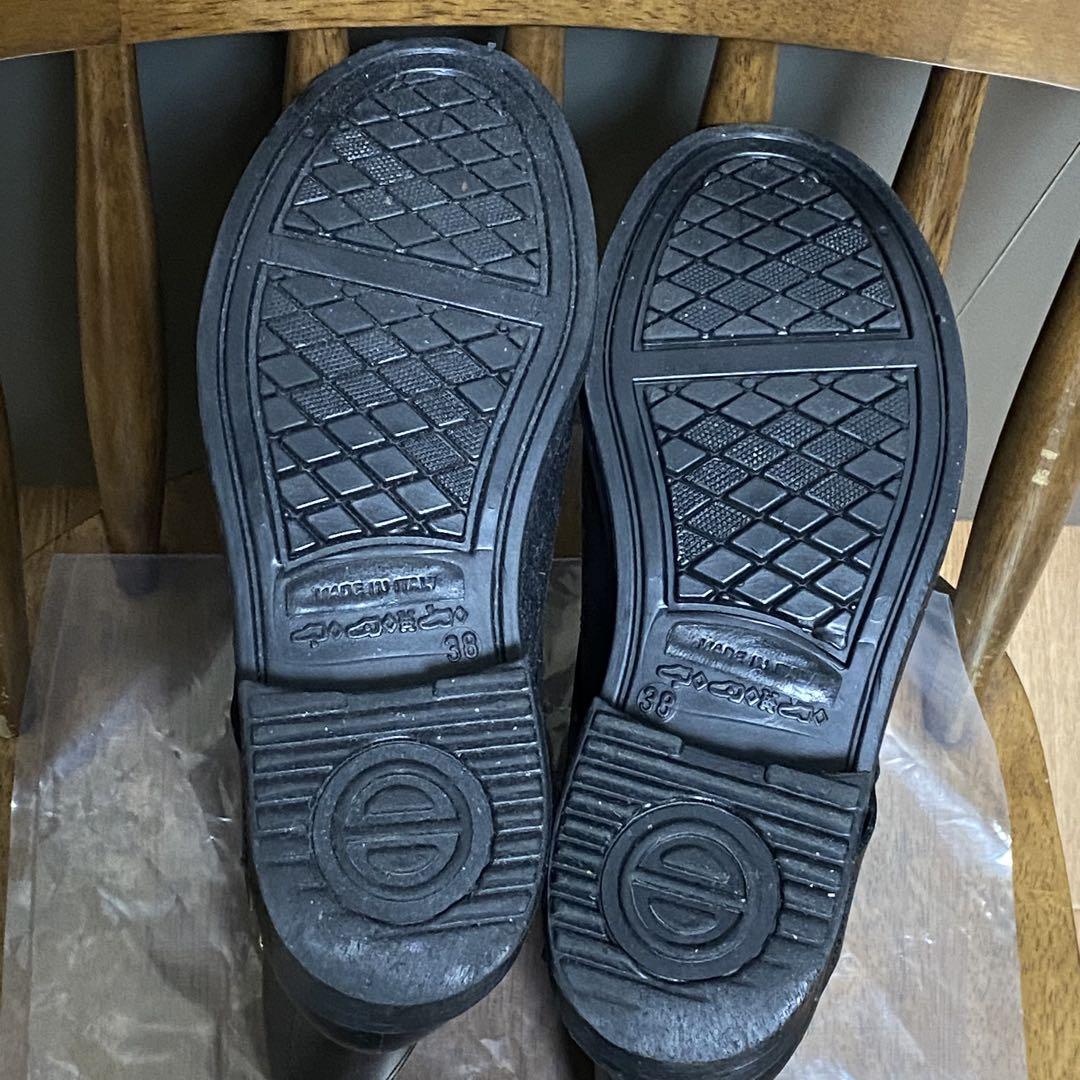 MOSCHINOモスキーノ リボン付き ブラックラバー レインブーツ