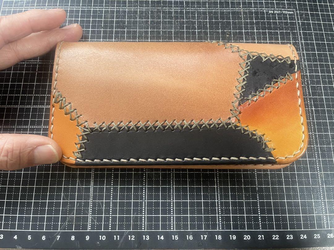 パッチワークレザー長財布　ロングウォレット