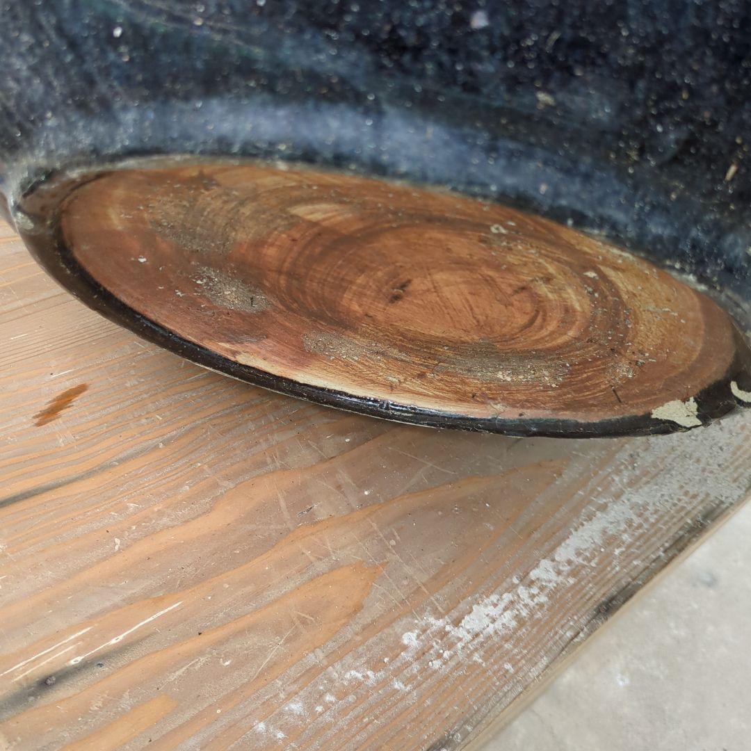 骨董 火鉢 藍色 陶器 水鉢 メダカ 睡蓮鉢 メダカ 金魚 鉢カバー
