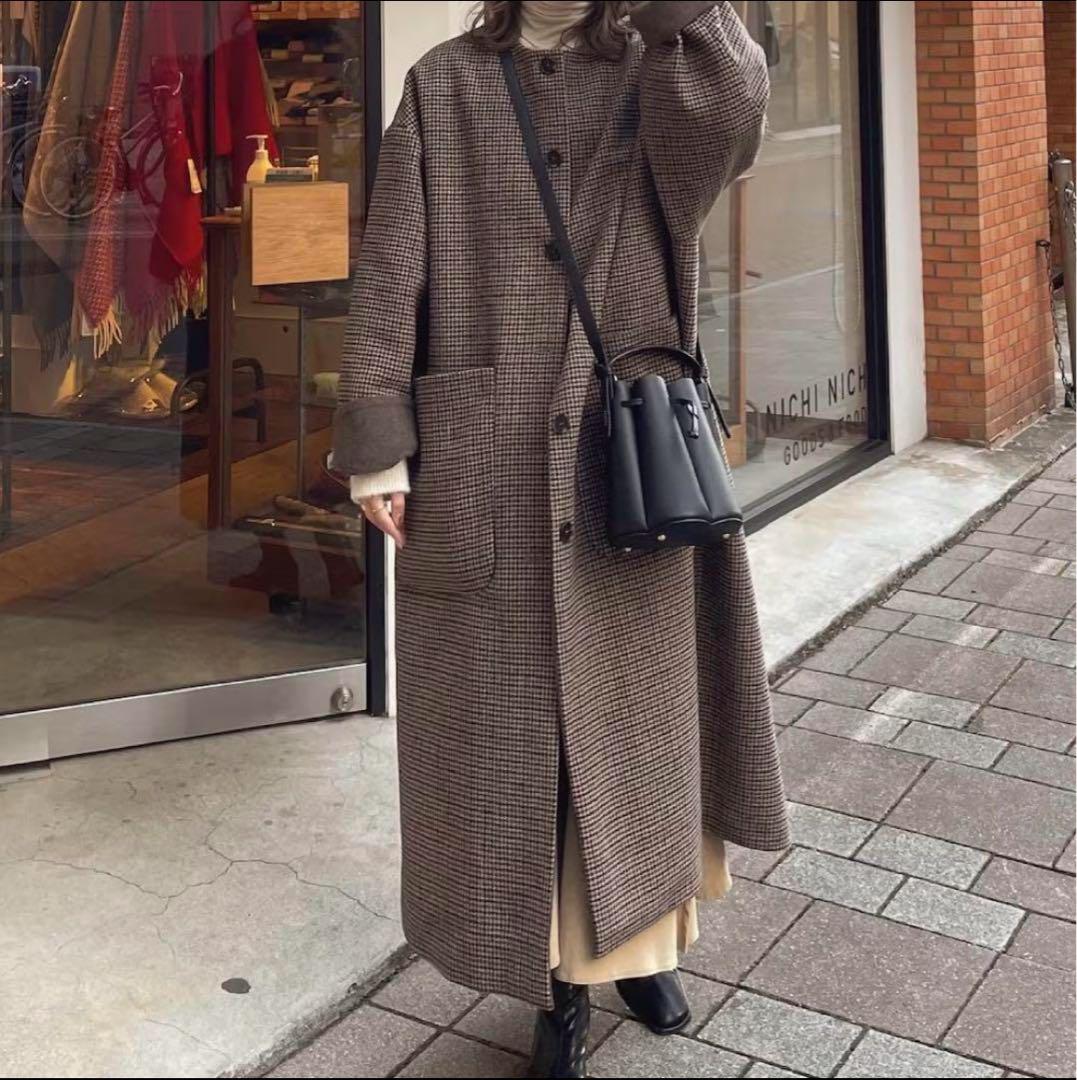 mecherie ミシェリ　チェックロングコート mecherie ミシェリ チェックロングコート