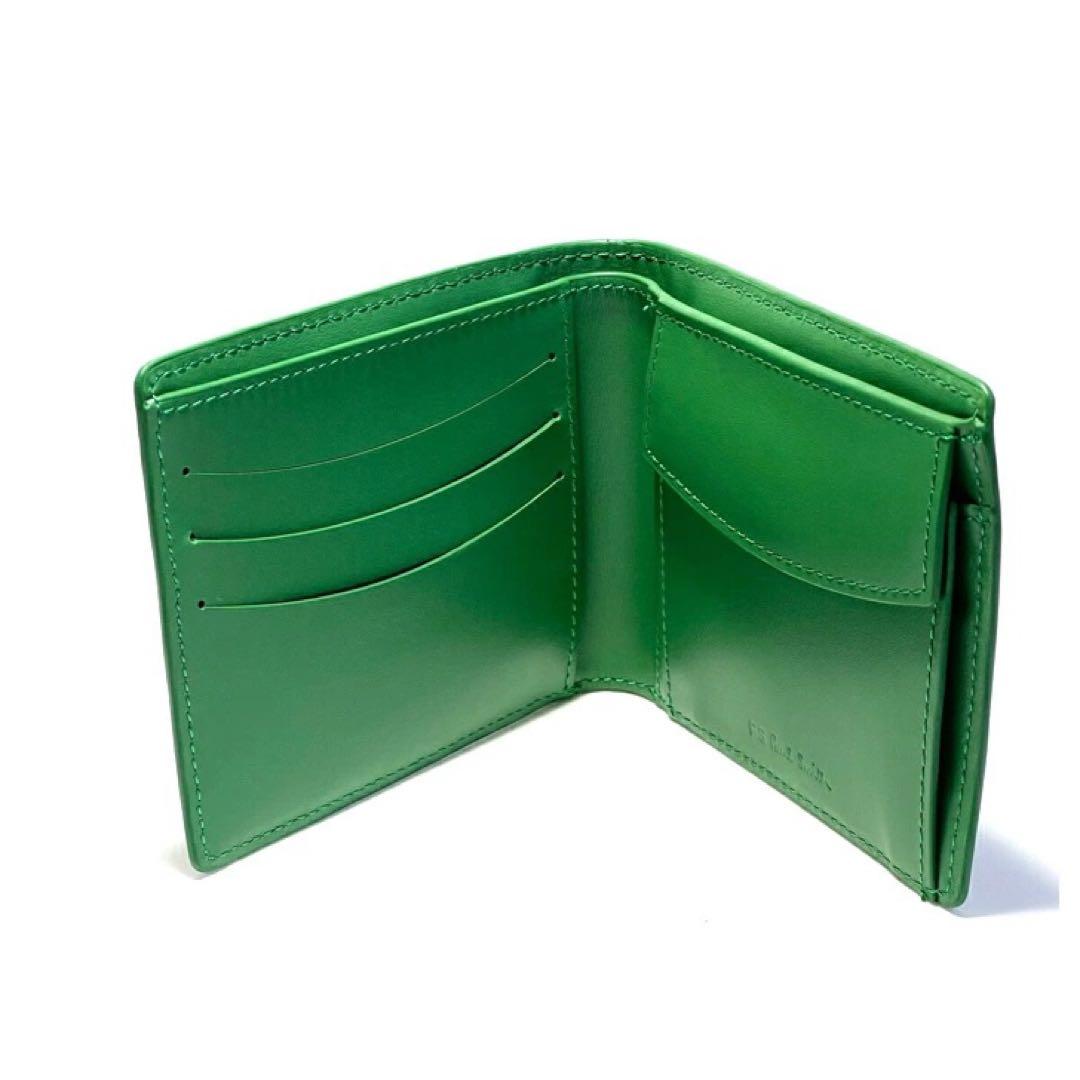 良好品】 新品ポールスミス 二つ折り 折財布 レザー ネイビー M2A7395