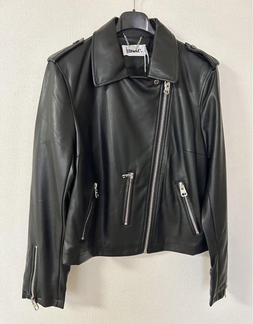 【メーカー再生品】 ジャッキー 新品】JAKKE. レディース UK10 ブラック ライダース ジャケット・アウター