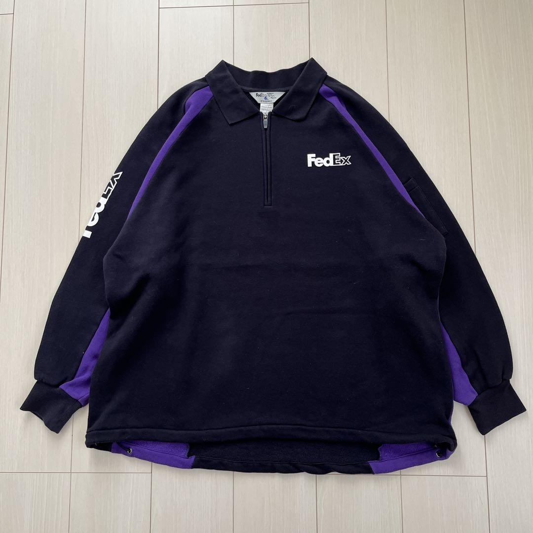 FedEx halfzip sweat 古着 ハーフジップスウェット企業