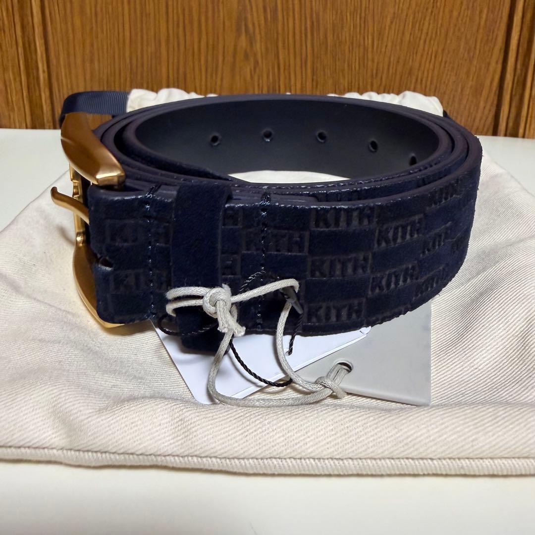 Kith Monogram Suede Leather Belt InkKITH