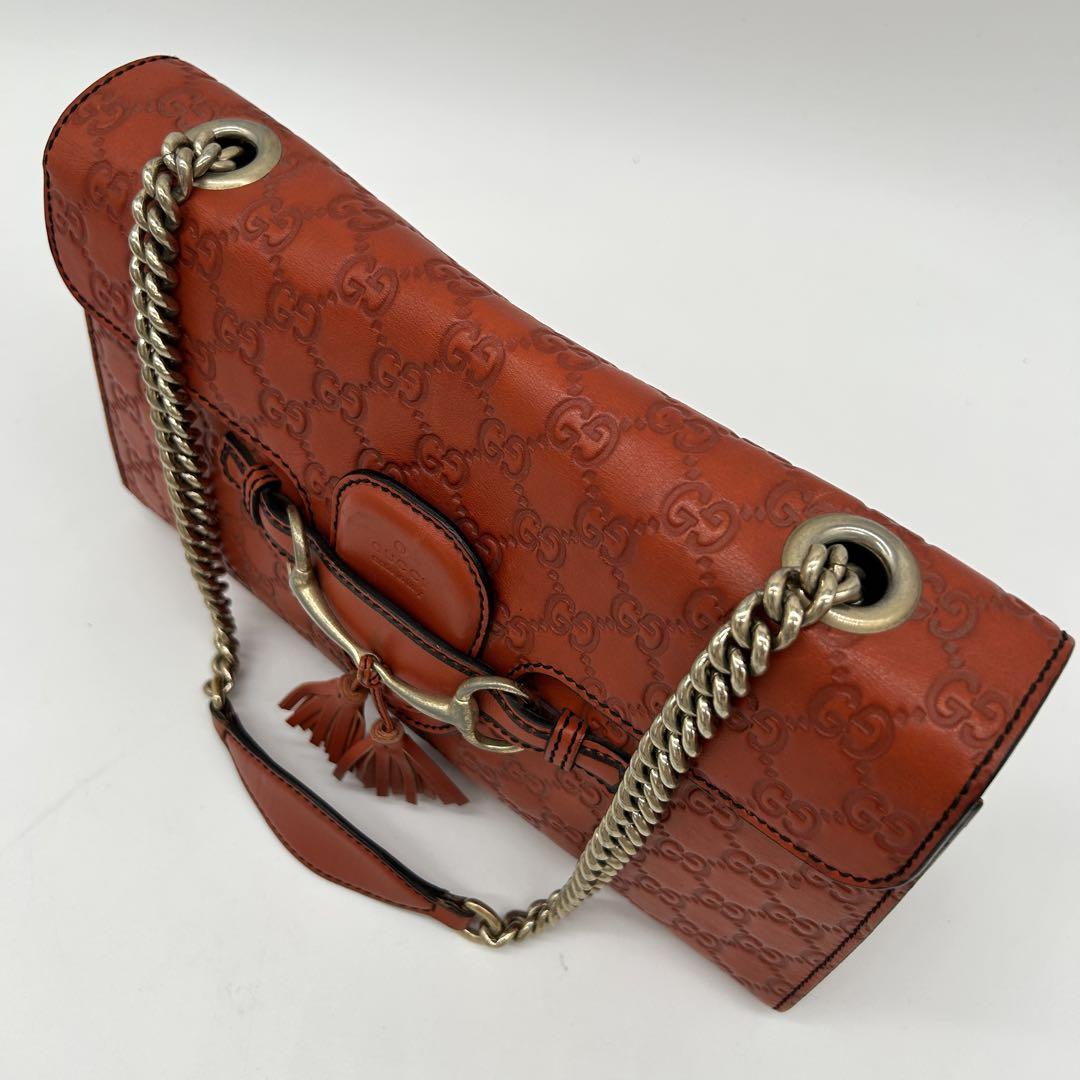 美品】グッチ GGシマ エミリー ショルダーバッグ ホースビット