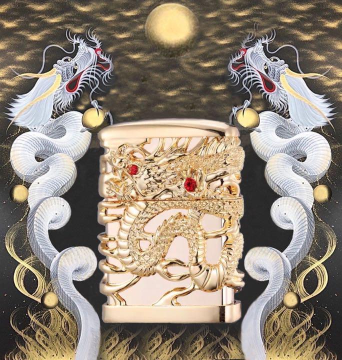 天龍 フルメタルジャケット オイルライター 3Dドラゴン ゴールド/ゴールド 天龍 フルメタルジャケット オイルライター 3Dドラゴン ゴールド/ゴールド
