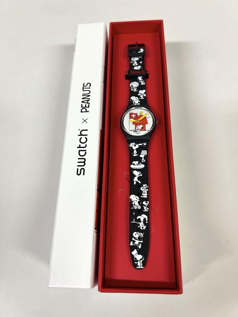 SWATCH ×PEANUTS(アナログ腕時計)ブラック
