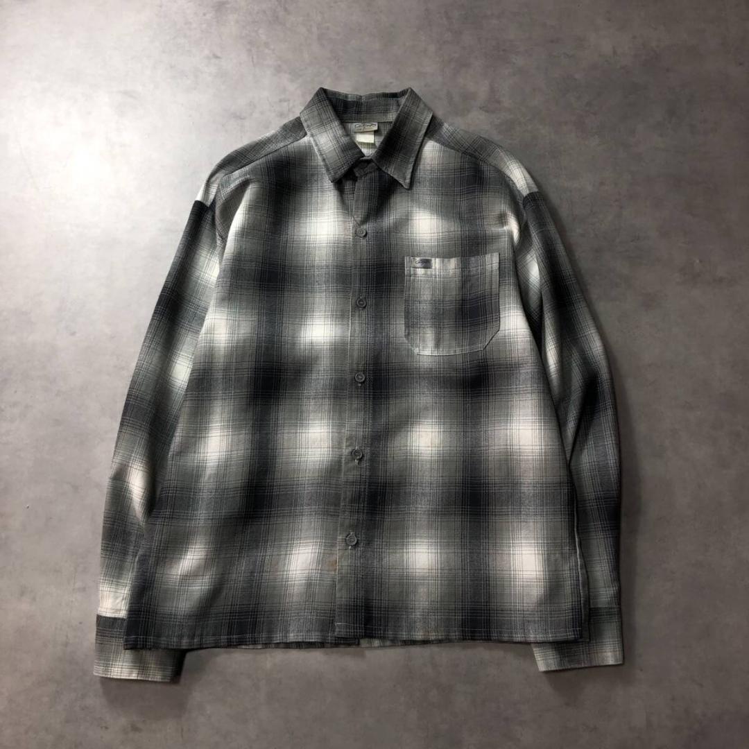 GQ2493◇CalTop : USA製 オンブレチェックシャツ◇S◇グレー系