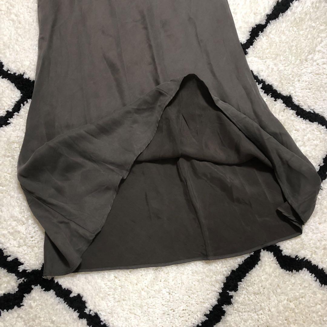 anuans フィブリルキュプラナロースカート KHAKI GREY M