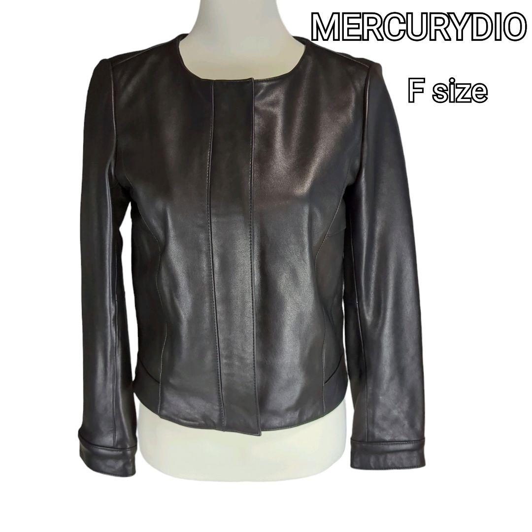 MERCURYDUO シングルライダースノーカラーレザージャケット 羊 ブラック