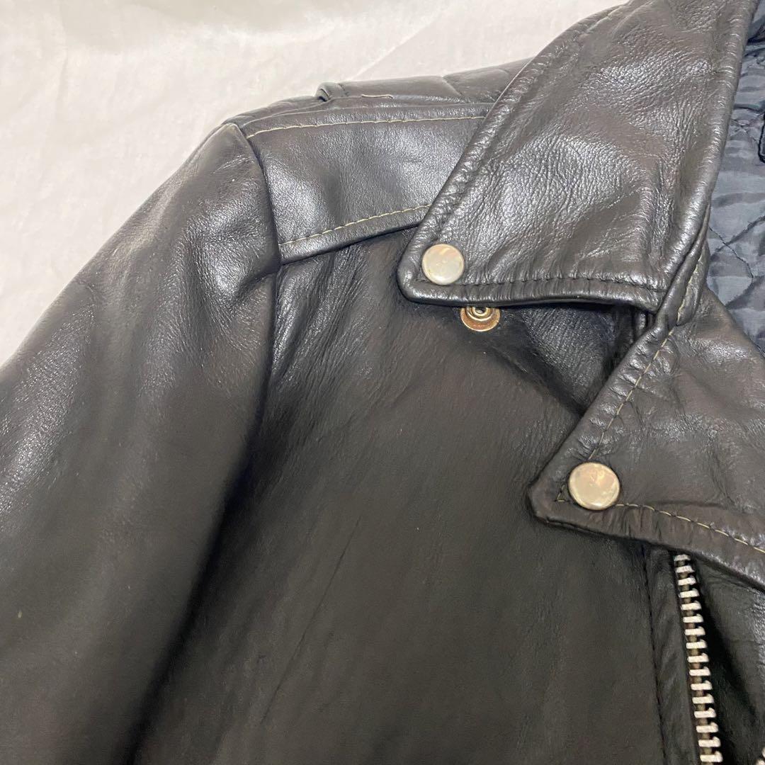 70s VINTAGE Lesco leather ダブル ライダースジャケット