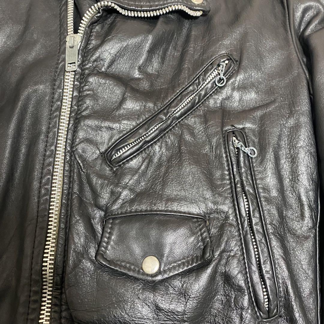 70s VINTAGE Lesco leather ダブル ライダースジャケット