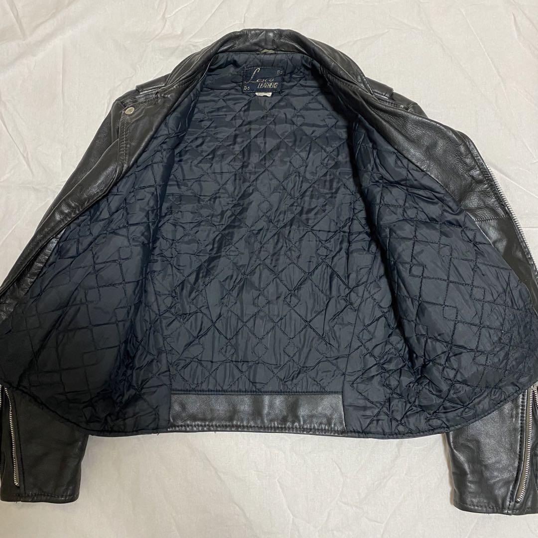 70s VINTAGE Lesco leather ダブル ライダースジャケット