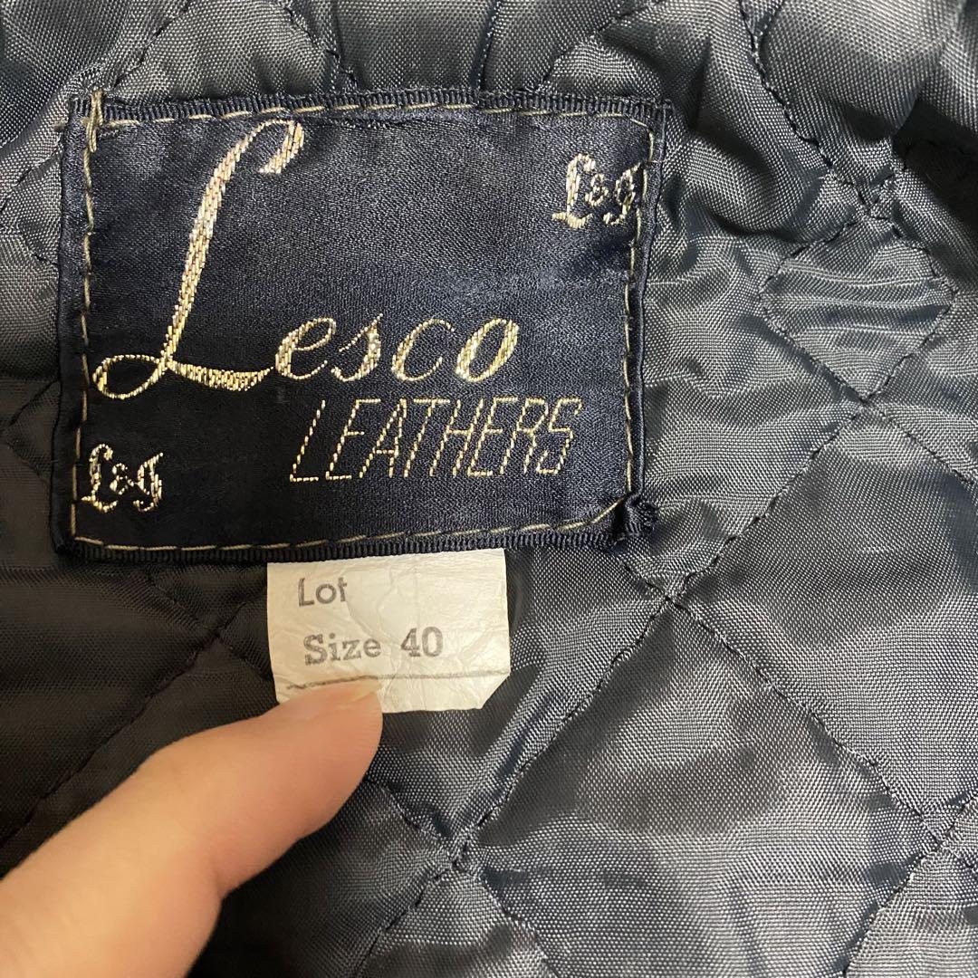 70s VINTAGE Lesco leather ダブル ライダースジャケット