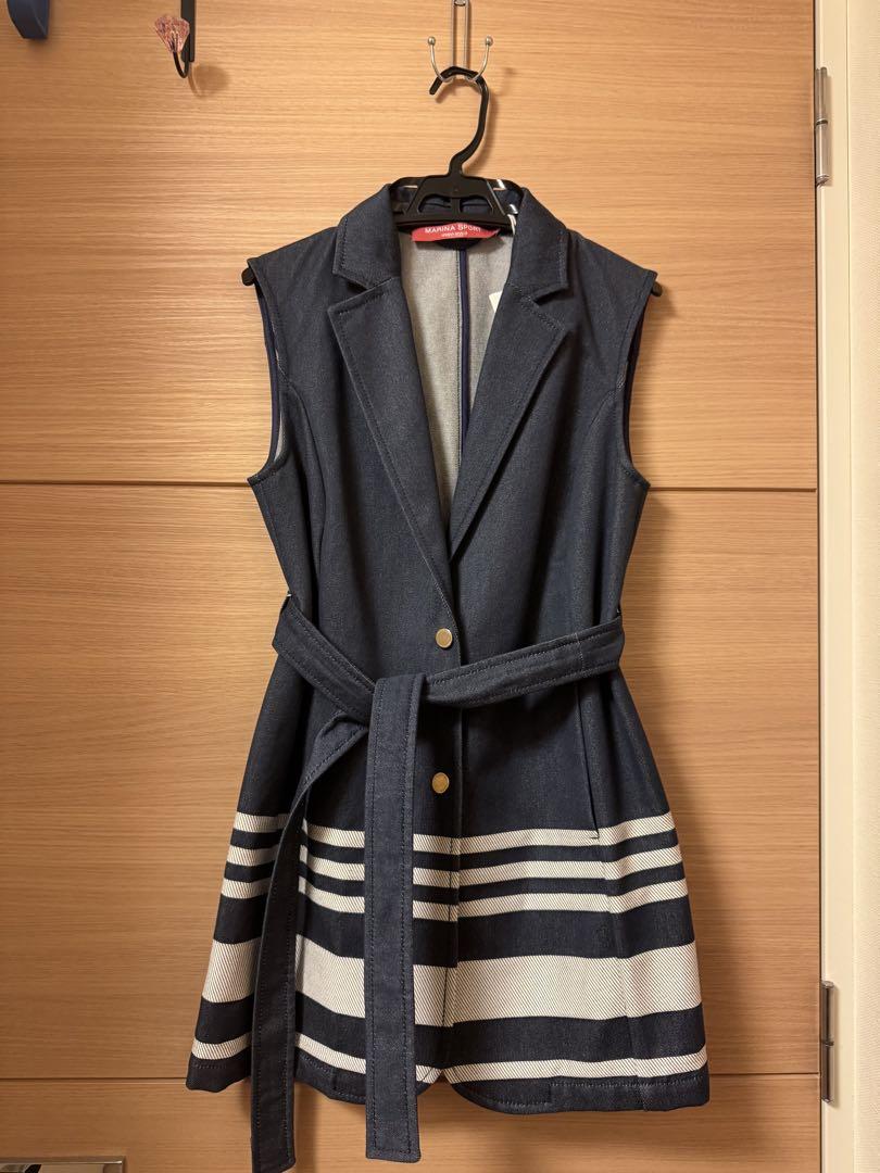 新品　MARINA SPORT ネイビー ストライプ ベスト