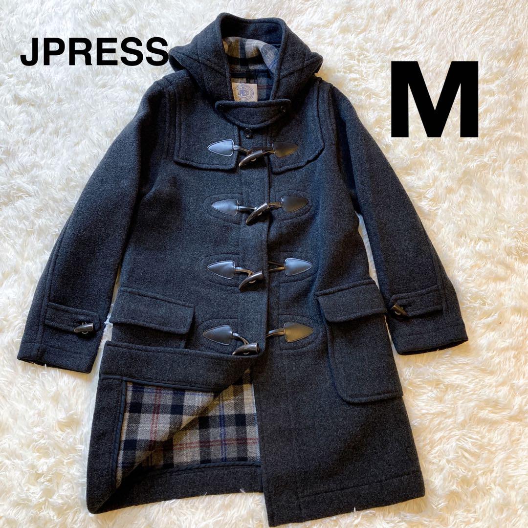 JPRESS ジェイプレス　ダッフルコート　ダブルフェイス　チェック　黒　グレー