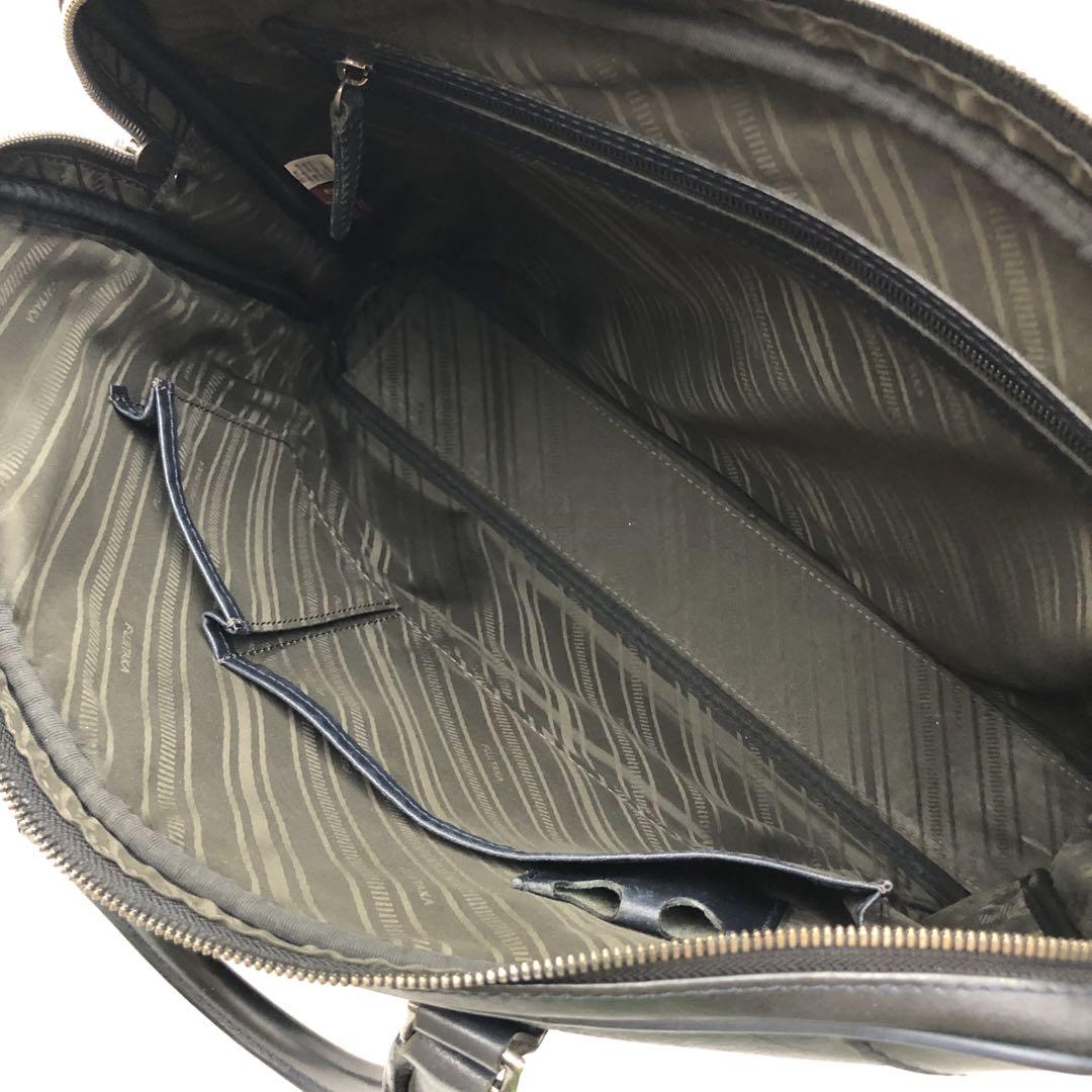 【良品】フジタカ　ビジネスバッグ　2way ショルダー　A4収納可能　レザー　紺