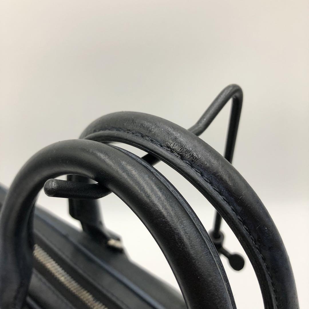 【良品】フジタカ　ビジネスバッグ　2way ショルダー　A4収納可能　レザー　紺