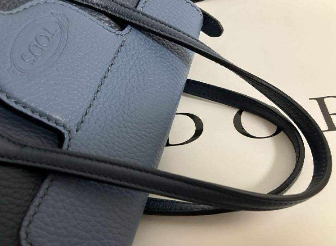 正規保証　トッズ　バックミニ　ネイビー　2way TOD'S