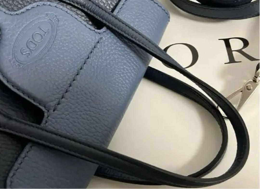 正規保証　トッズ　バックミニ　ネイビー　2way TOD'S