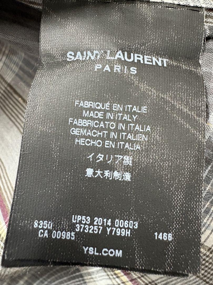 SAINT LAURENT チェックシャツ 37 サンローラン パリ