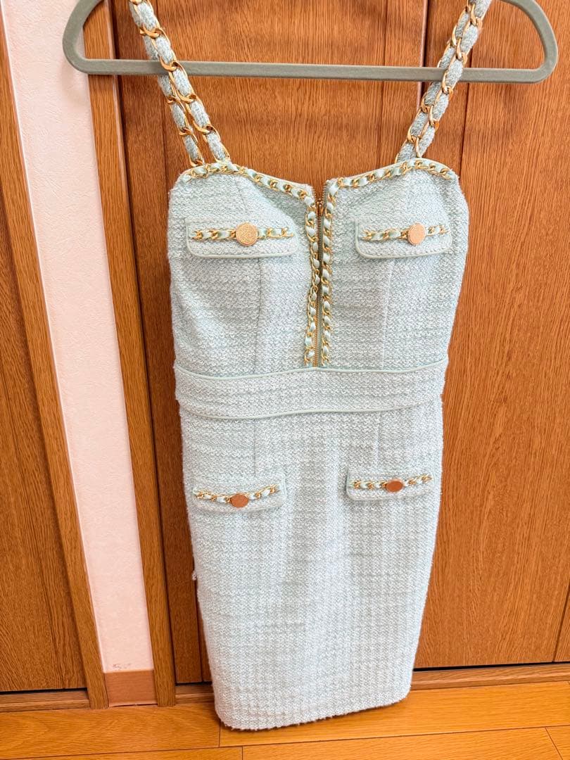 ミントグリーン タイトドレス Mサイズ
