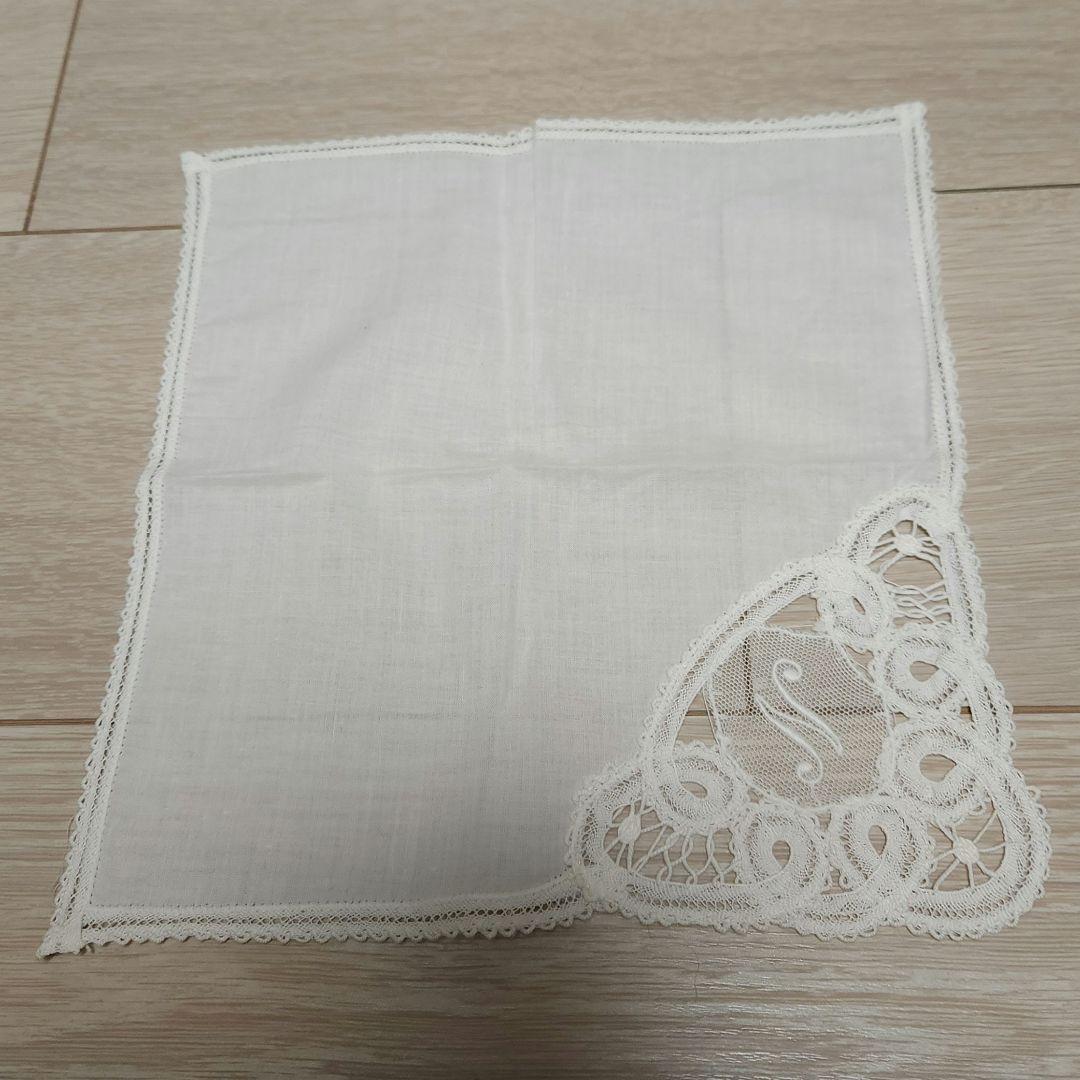 ヴィンテージ】ベルギーボビンレース【イニシャル入り N】刺繍