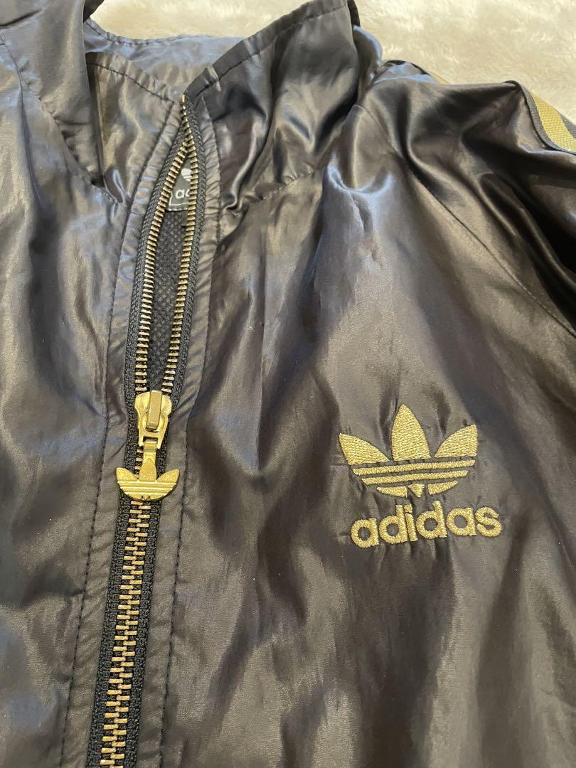 adidas アディダス　ATP復刻　ナイロンジャケット　セットアップ　黒×金 adidas アディダス ATP復刻 ナイロンジャケット セットアップ 黒