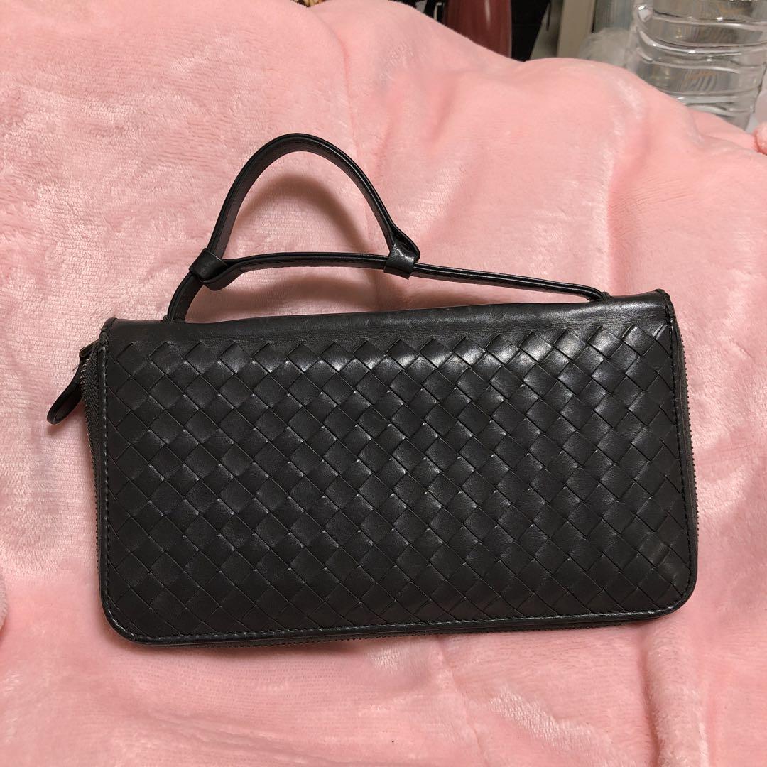BOTTEGA VENETA ブラック レザー 長財布