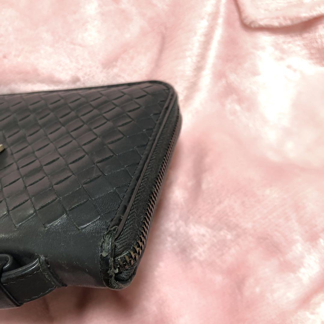 BOTTEGA VENETA ブラック レザー 長財布