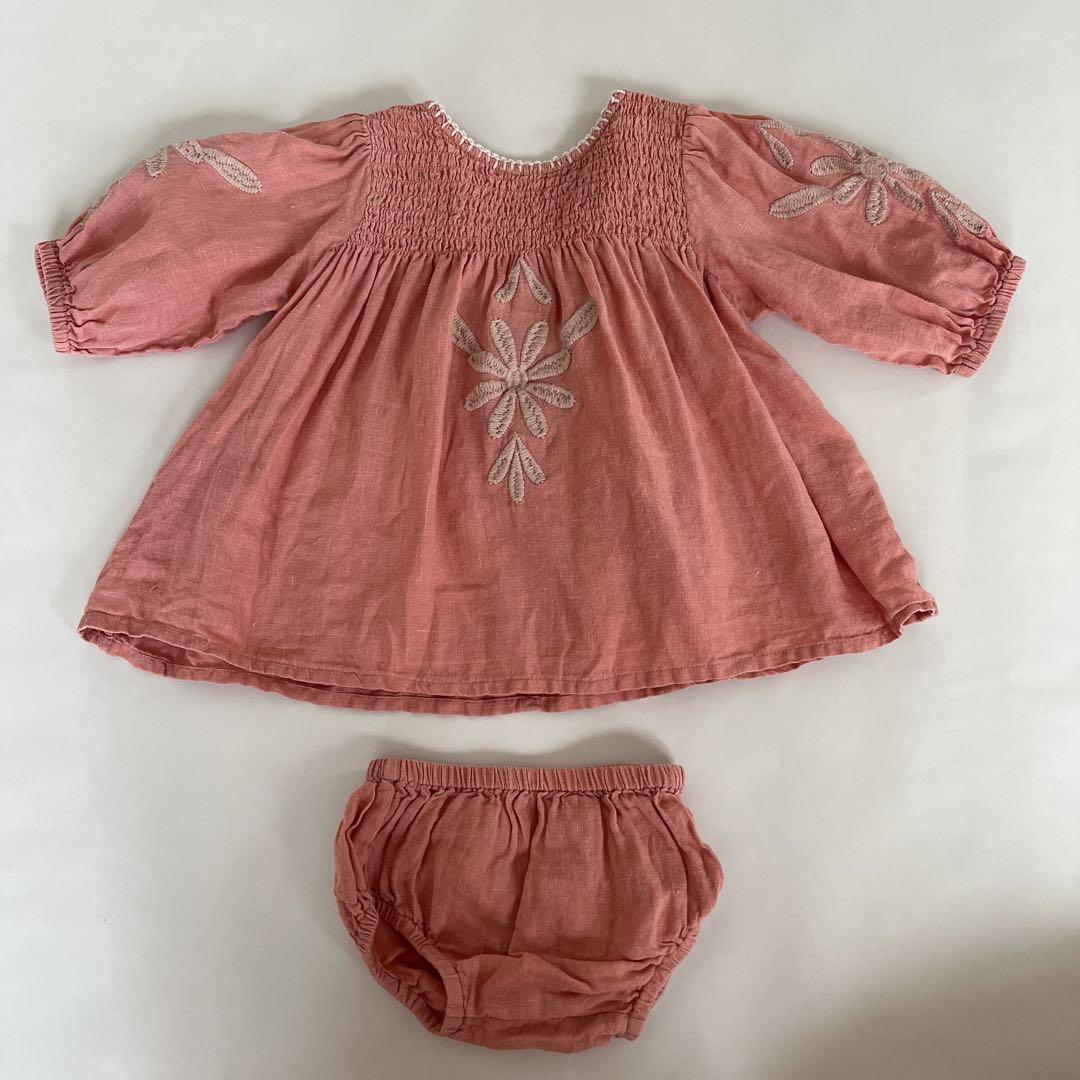 apolina 6-12m アポリナ　セットアップ　ブルマ　刺繍入りブラウス