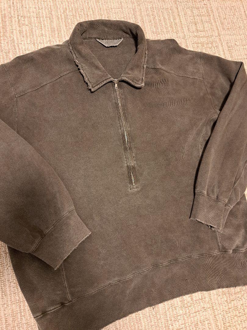 ANCELLM アンセルム HALF ZIP SWEAT SHIRT BLACK