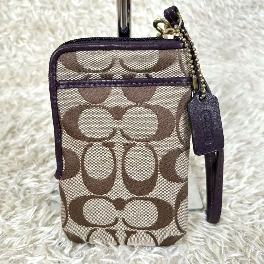 美品　コーチ マルチポーチ COACH シグネチャー iPhoneケース