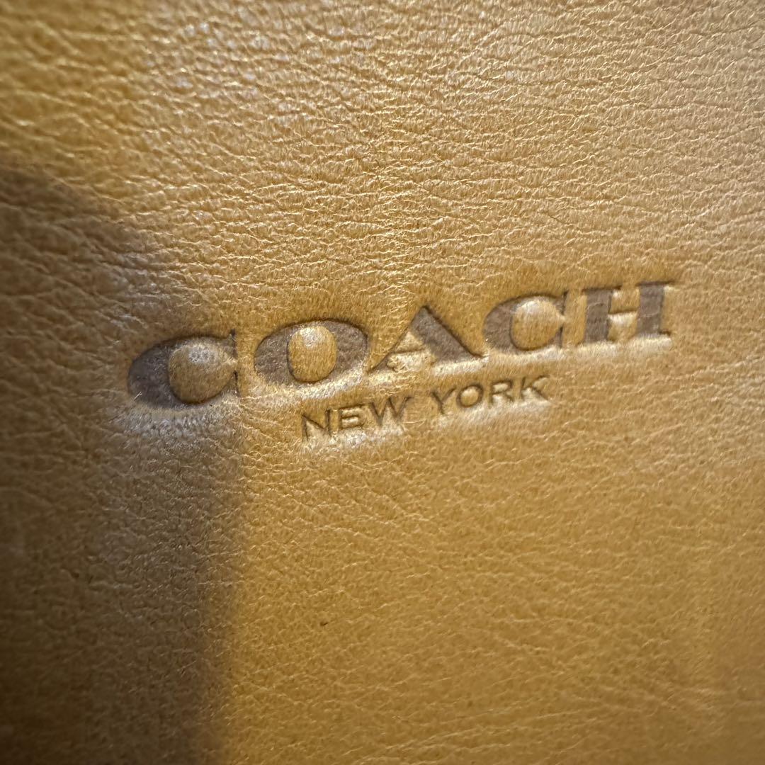 新品ショルダーベルト付コーチCOACHビジネスバッグ キャメルイエロー 画像19