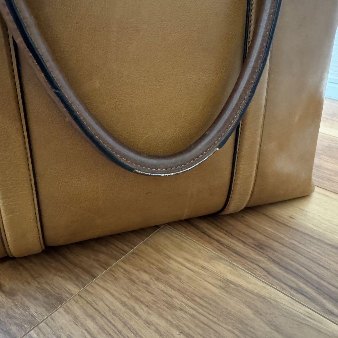 新品ショルダーベルト付コーチCOACHビジネスバッグ キャメルイエロー 画像9