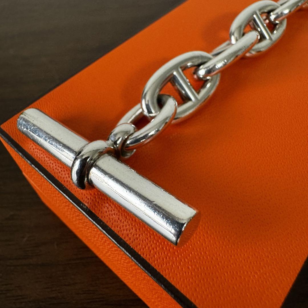 鑑定済 HERMES エルメス ブレスレット シェーヌダンクル GM 14コマ