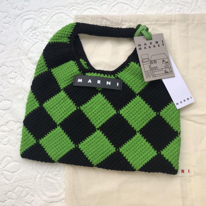日本限定 MARNI マルニマーケット スモール テックウール ハンドバッグ ...