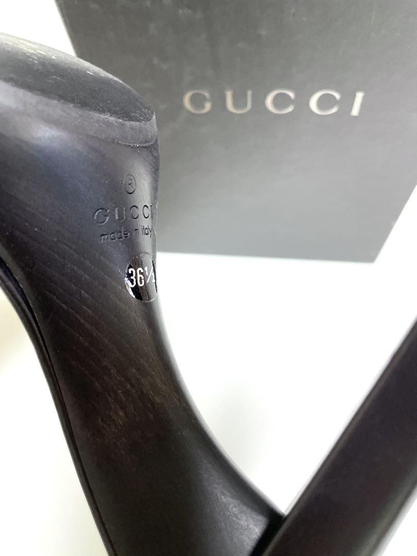 【美品】GUCCI ブラック ミュール 高ヒール 美品】GUCCI ブラック ミュール 高ヒール 靴