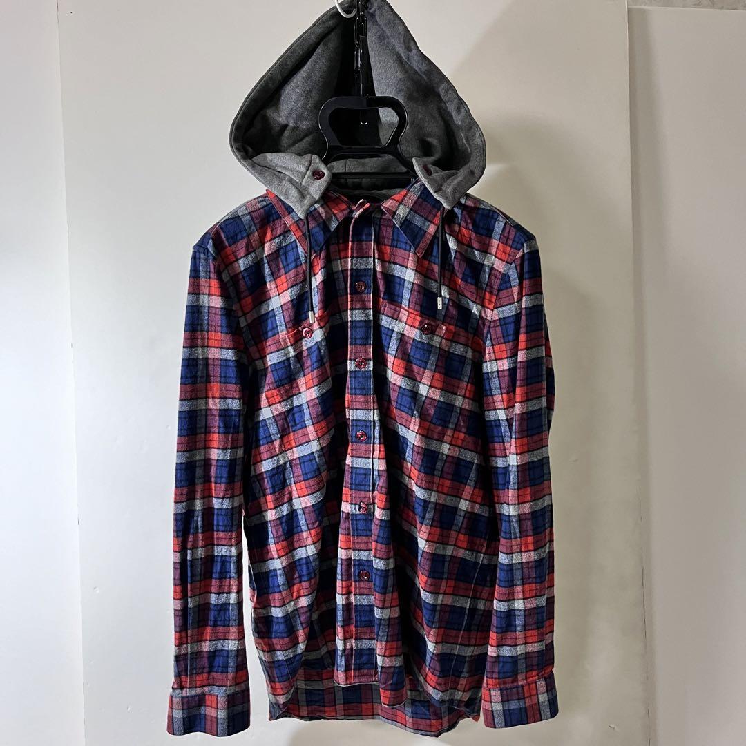 GIVENCHYフードドッキングフランネルシャツ 40 L相当