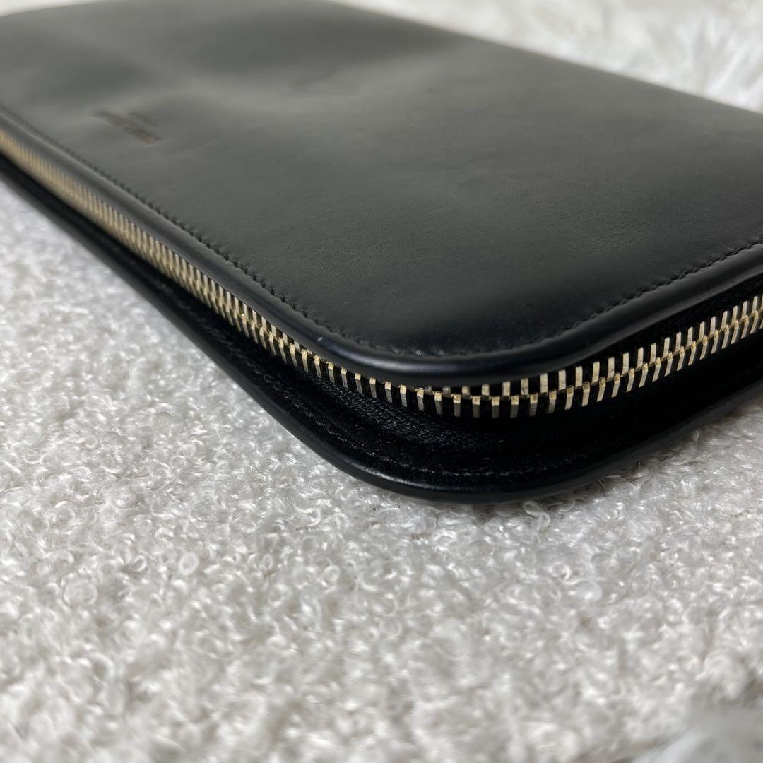SAINT LAURENT　長財布　レザー　ラウンドファスナー　ブラック