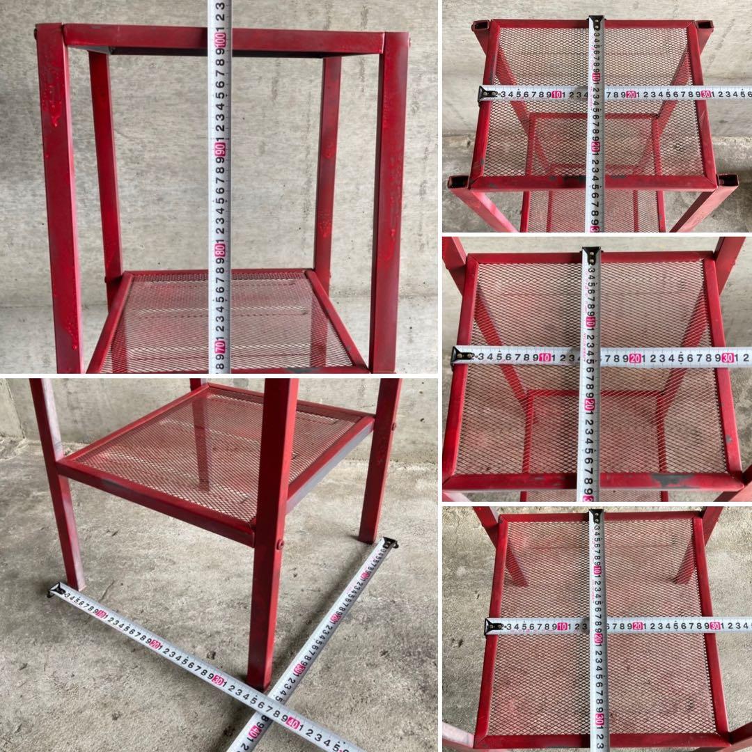 ラック シェルフ スタンド 棚 台 金属 赤 シャビー インダストリアル ラック シェルフ スタンド 棚 台 金属 赤 シャビー インダストリアル