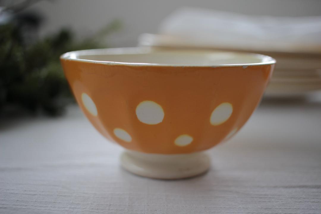 Iディゴワン・サルグミンヌイエロードットのカフェオレボウル