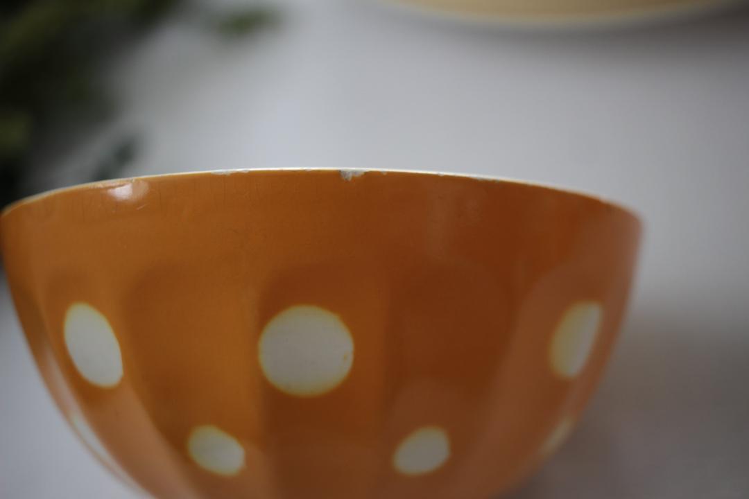 Iディゴワン・サルグミンヌイエロードットのカフェオレボウル
