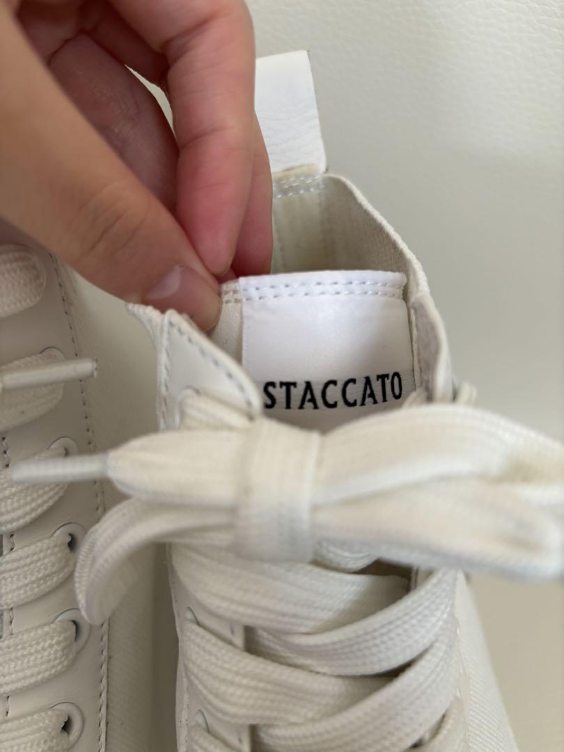 クリスマスツリー特価！ スタッカート STACCATO ハイカットスニーカー ホワイト 靴