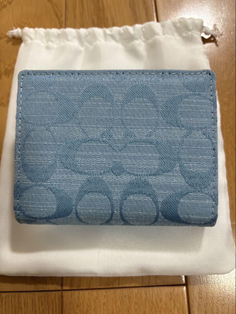 COACH 二つ折り財布 ミニウォレット ブルー